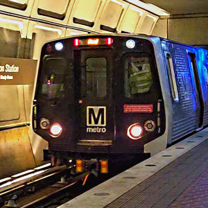 Washington Metro Red Line train at Archives